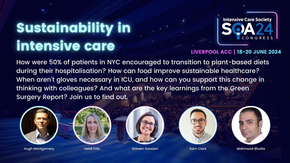 Sustainability is a focus for us, so we’re excited to bring you our #SOA24 session about sustainable intensive care. We’ll hear about some successful projects happening in hospitals globally, and learn how they can embedded into your everyday work. ics.ac.uk/soa