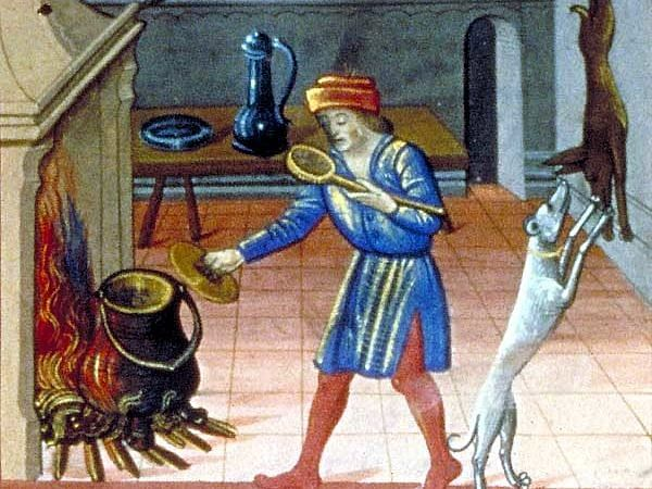 「中世に匙はなかった」説も拝見したが、中世において匙は調理器具としても食器としても存在した。パンと並んでフルメンティと呼ばれる粥類が主食だったので、匙は食卓になくてはならない存在だった。 