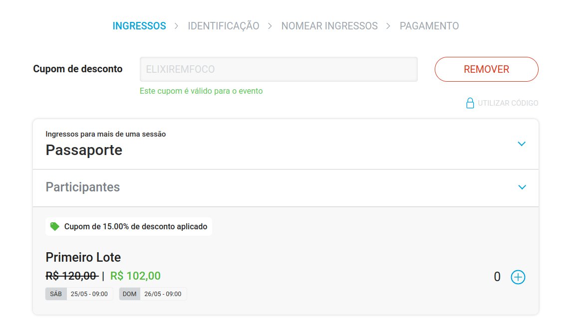 Bruce Tate,
<a href="/coproduto/">el hombre pulpo</a>,
<a href="/umaMaisTempo/">Charlotte</a> 
num evento de dois dias, num fim de semana, em São Paulo (25 e 26 de maio).
Vai perder?
Ainda mais com cupom de 15% (ELIXIREMFOCO).
Inscreva-se em
ingresse.com/elixirdays/