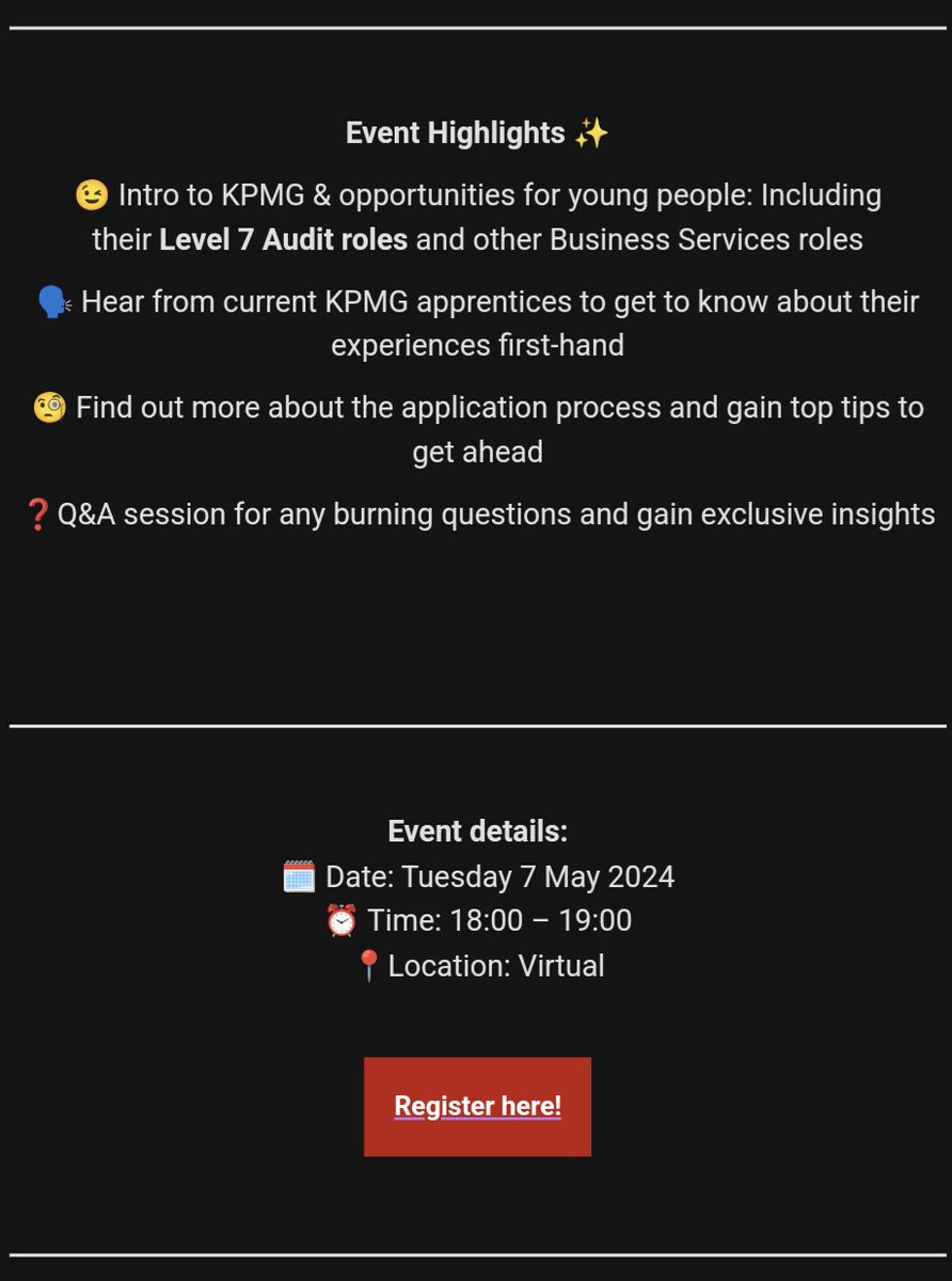 Opportunities with KPMG!
Register here: pathwayctm.com/event/kpmg-vir…