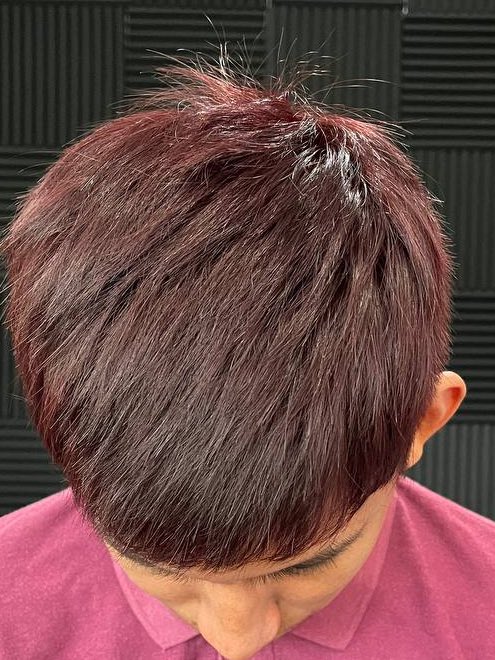 Ini bila gabung Ruby + Burgundy atas rambut hitam: