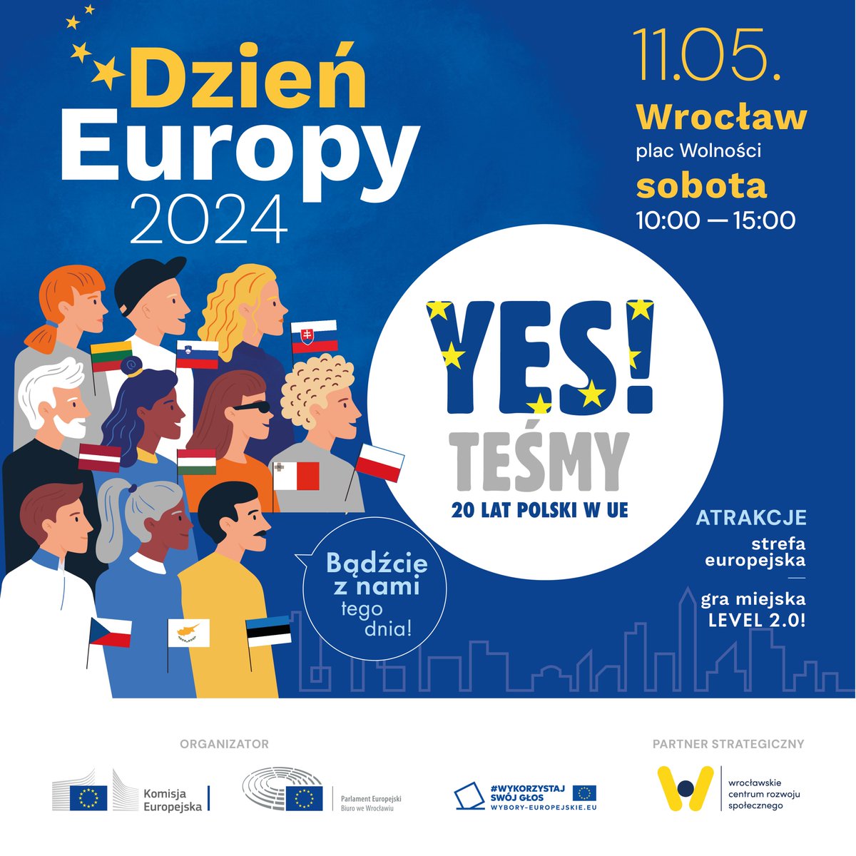 Wraz z Biurem @Europarl_PL we Wrocławiu zapraszamy do wspólnego świętowania #DzieńEuropy we Wrocławiu. Przygotowaliśmy dla Was grę miejską i sporo atrakcji w strefie europejskiej. Do zobaczenia! Szczegóły → europa.eu/!nGD4fC #YESteśmy #WykorzystajSwójGłos 🇪🇺