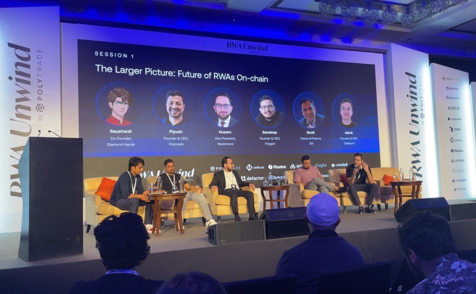 ClearpoolFin's tweet photo. Clearpool's CEO and Co-founder, @JKronbichler, just spoke at @RWAUnwind in Dubai! 🇦🇪

🗣 Jakob was joined on stage by industry experts from @0xPolygon, @Mastercard, @Polytrade_fin, and @Diamondhandgg, discussing the bright future of Real World Assets (#RWA) on-chain.

Thank you to all the partners for making this event possible 🙏
 
👋 Send us a DM if you’re in Dubai and want to meet!

$CPOOL