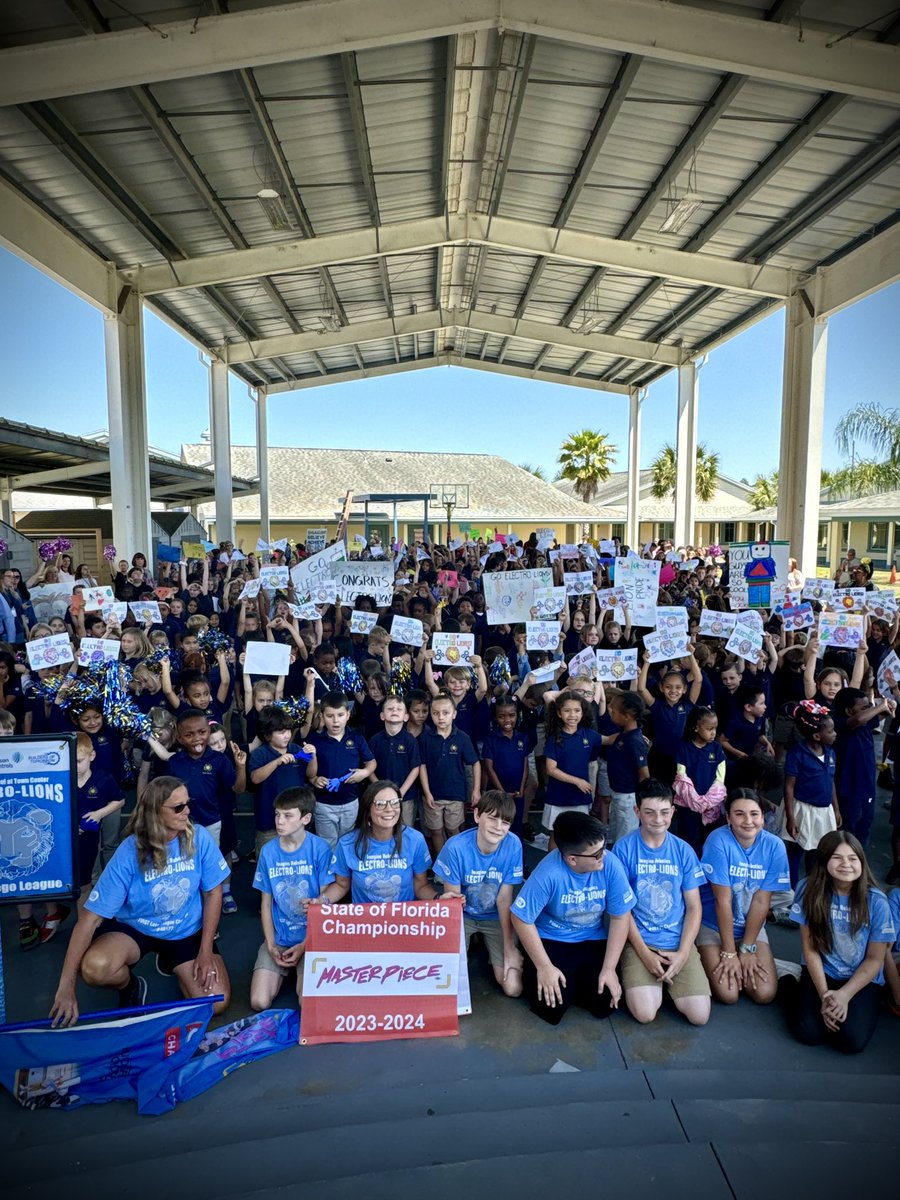 Our awesome robotics team, Electro-Lions are headed to Texas for Worlds, competing with teams from across the world! Pep Rally to celebrate was a success!!! I love our school. #LoveWhatYouDo💙☀️