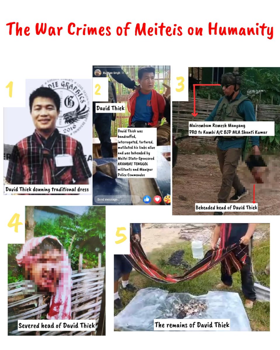 GangteValentina's tweet photo. The world had seen the On July 2023 Romesh Mangang RMO, BJP MLA Shanti Kumar, holding David Thiek’s head killing him brutally, Which clearly exploits Article 21 of the Indian constitution, However the @CBIHeadquarters nor the @HMOIndia took any actions nor investigate about this https://t.co/kkzq12G3iC