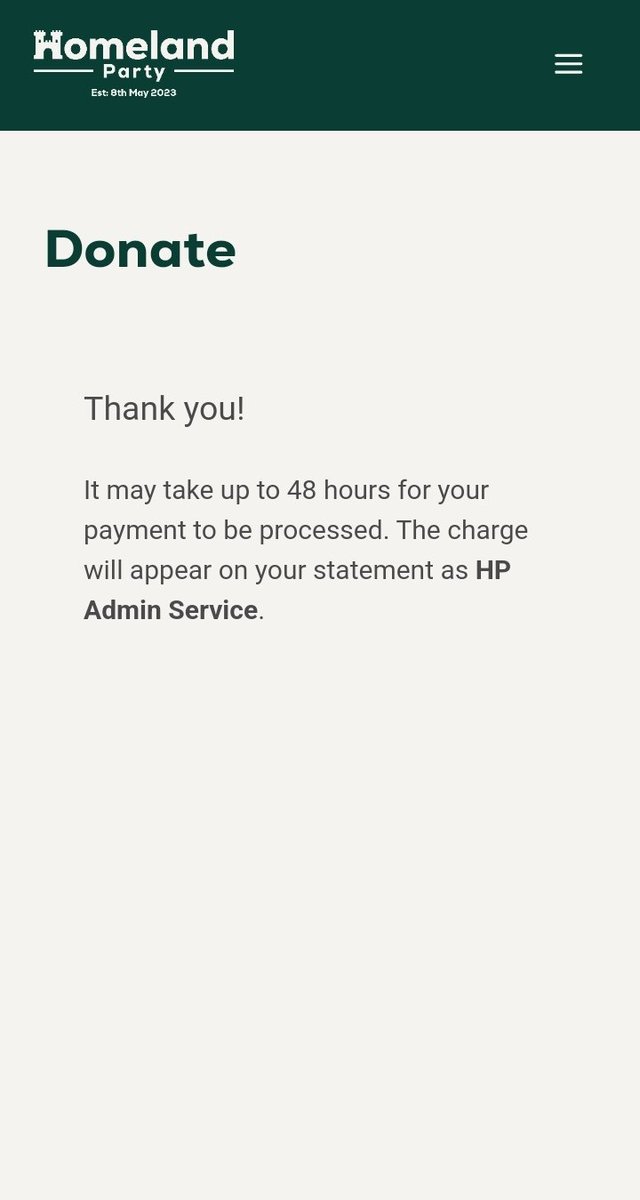 DarkSoulz449AD's tweet photo. I've just donated to a genuine nationalist party (@Homeland_Party) for the first time ever. It's about time other nationalists put their money where their mouth is. This may be our last political hope of success, so it is time to go all in. #VoteRoger https://t.co/IrT4g75vxM