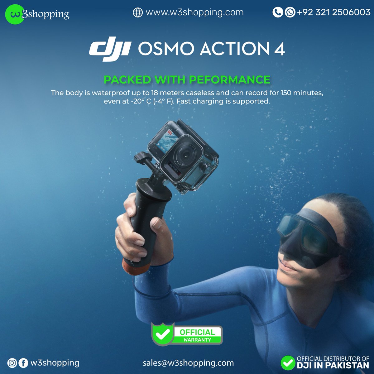 Dive into the action with DJI Osmo Action 4! 🌊 Capture every thrilling moment with its 155° ultra-wide angle lens.📷
Available exclusively at W3 Shopping.🛒

#DJI #OsmoAction4 #UltraWideAngle #ActionCamera #W3Shopping #OfficialDistributor #AdventureTime #CaptureTheMoment