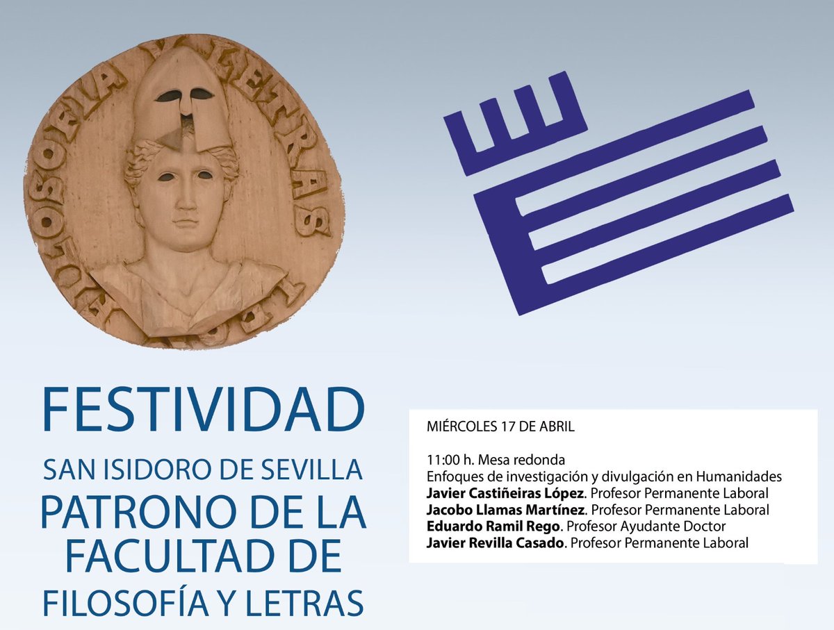 👨‍🎓 Con motivo de las fiestas patronales de la Facultad de Filosofía y Letras de <a href="/unileon/">Universidad de León</a>, mañana miércoles 17 participo en la #MesaRedonda (#AulaMagna, 11:00 horas), organizada por la Junta de Estudiantes, sobre "Enfoques de investigación y divulgación en Humanidades" 👇