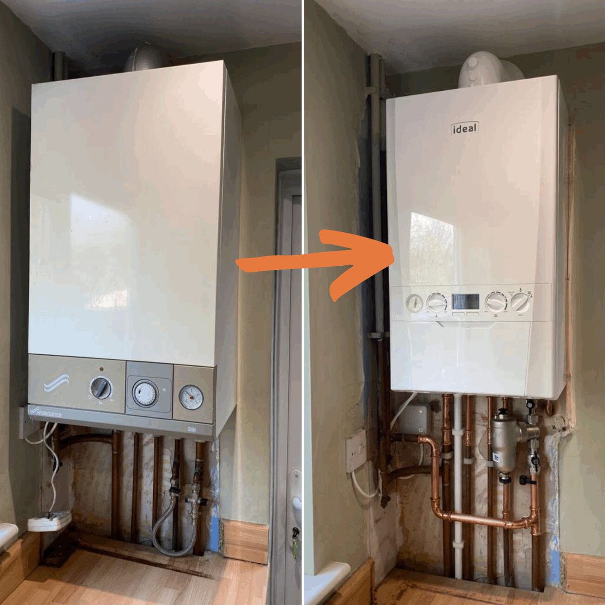 A look back to a before and after 📸 of our client's old boiler replacement with a new Ideal combi boiler.

#gasengineer #plumber #plumbing #heatingengineer #gassafe #gassaferegistered #heating #coulsdon #banstead #caterham #warlingham #whyteleafe #purley #reigate #redhill