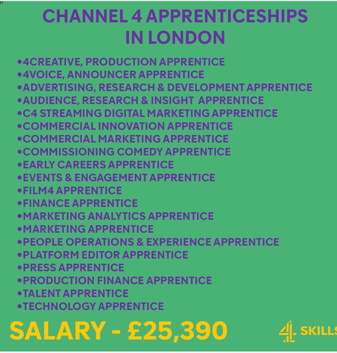 Apply by April 22nd via @Channel4Skills. Opportunities across the country. #tvjobs #lovingyourwork