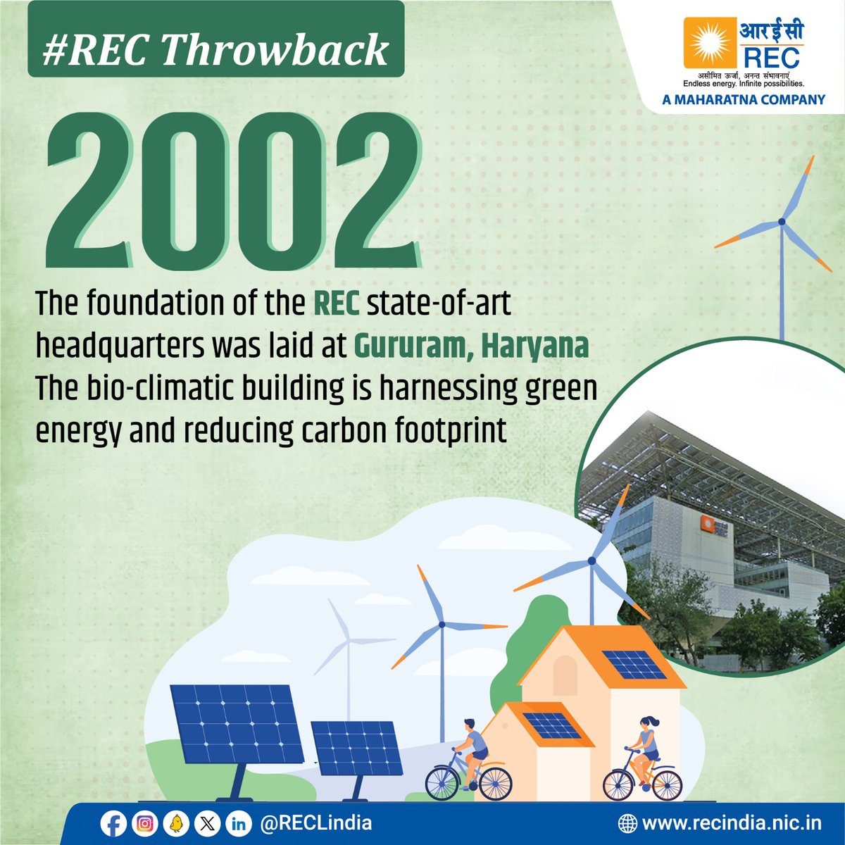 The REC headquarter is a ultra-modern workspace that harmoniously blends tradition and modernity. A GRIHA 5-Star Net Zero Building, the office complex has won recognition for its integrated water management & energy management systems. Here is a trivia on its beginning!