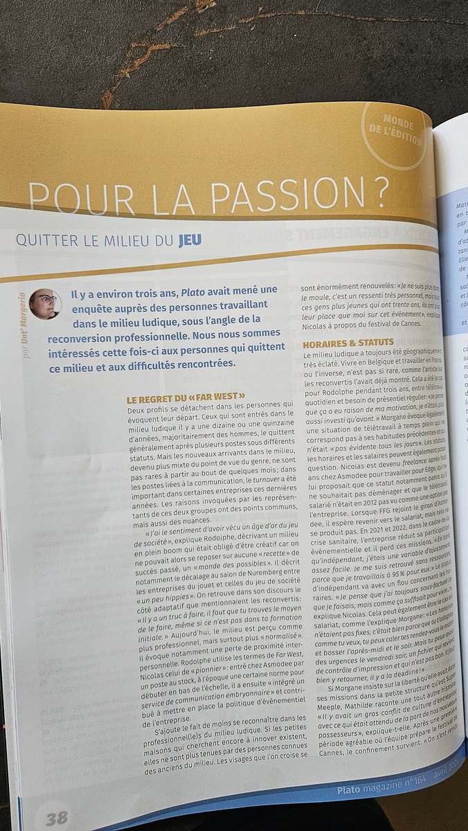 Un article dans le dernier <a href="/platomagazine/">Plato Magazine</a>, avec quelques témoignages sur des points de vue différents, discutables, mais fort intéressants. J'aurais apprécié l'addition de points de vue complémentaires et/ou plus développés.