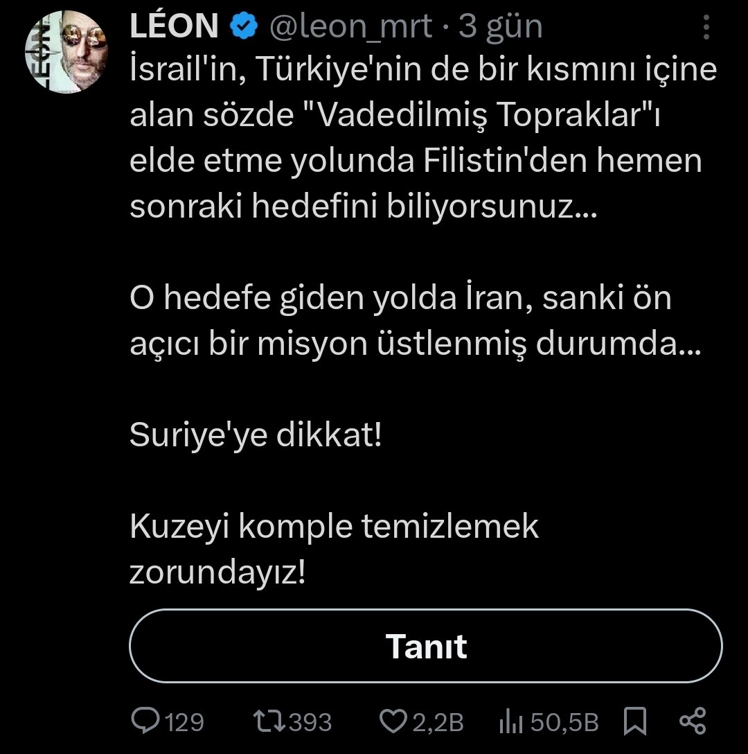 NBC | Amerikalı yetkililer: 

'İsrail'in İran'a tepkisi, Suriye topraklarında saldırılar şeklinde olabilir.'

3 gün önce yazdık. Plan işliyor.