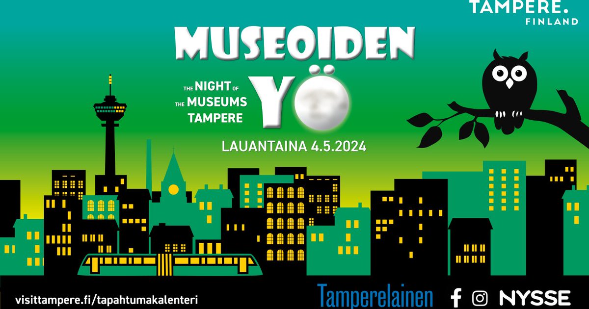 Museoiden yö Tampereella lauantaina 4.5. dlvr.it/T5ZHW6 #Tampere