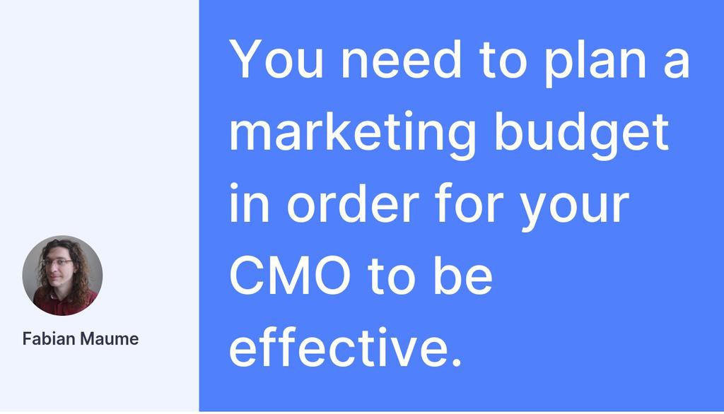 Hiring a CMO without offering him a marketing budget is like buying a racing car to drive in the city.

Read more 👉 lttr.ai/ARf4j

#boostrapedCMO #startupCMO #StartupMarketing #FractionalExecutive #FractionalCMO #CMO #MoveFast #StartupWorld