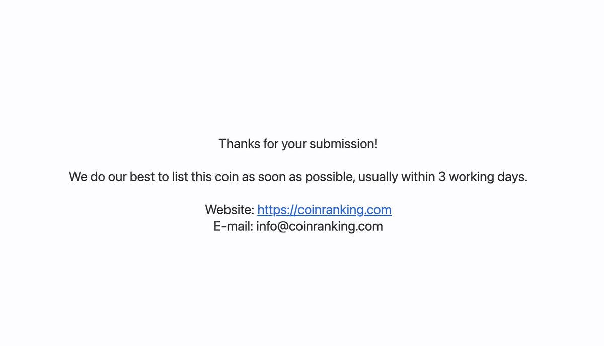 We will soon be listed on coinranking 🔥