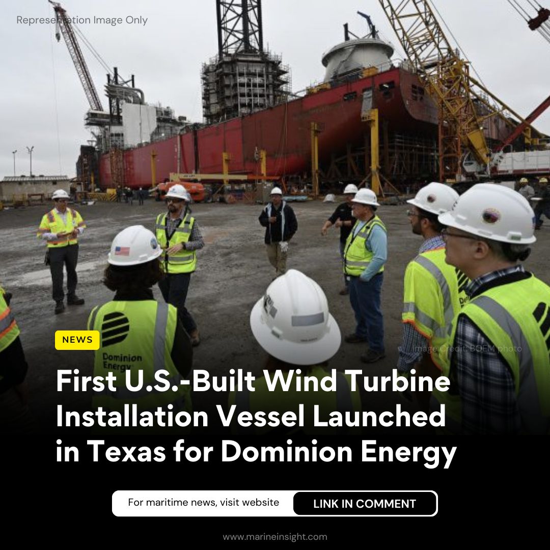 What's your take on the US's 1st wind turbine installation vessel?

US launches 1st #WindTurbine installation vessel for Dominion Energy in #Texas, a milestone for offshore wind & shipbuilding, Constructed with 14000+ tons of US steel.

 To Know More Visit marineinsight.com/category/shipp…