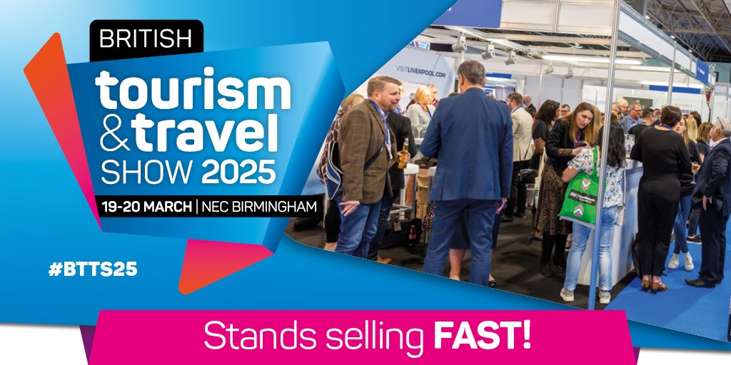 📣 Want to be a part of the success? 📣 Stands for the British Tourism & Travel Show 2025 are being snapped up fast, so you need to act quickly! Contact Event Manager Lloyd Jones to get the ball rolling & you can be a part of the next show! 🤩 bit.ly/3JgGZWh #BTTS2025