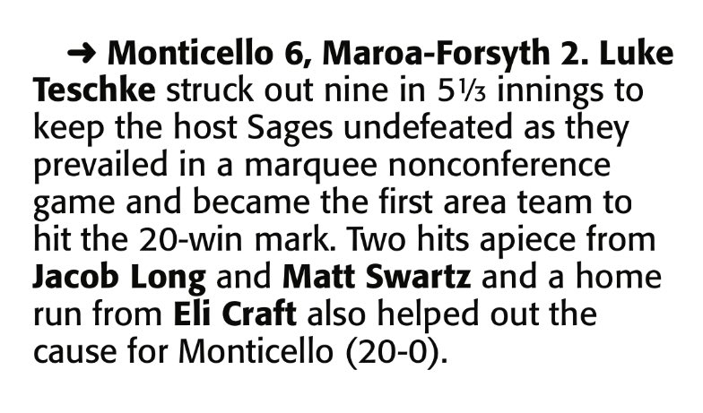 The @MontiSagesBSB team is off to its best start in school history….. #20 The boys host Salt Fork Wednesday and travel to Paxton on Thursday. One game, one pitch at a time. #GoSages