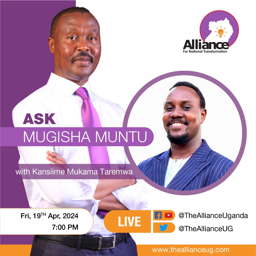 This Friday 19th April 2024 we shall yet again have the mind refreshing, soul cleansing and political awakening #ASKMUGISHAMUNTU session moderated by Kansiime Mukama Taremwa at exactly 7:00Pm live on our Social Media Platforms, those of Maj. Gen. @mugishamuntu and our Moderator.