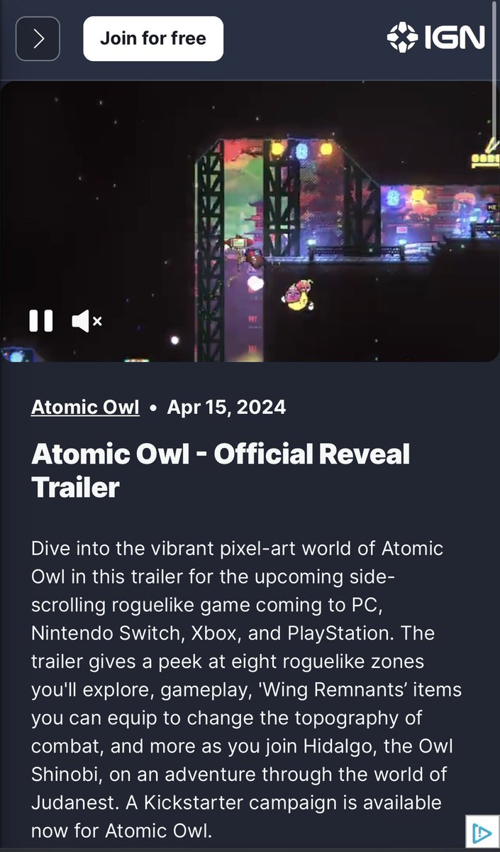 My music is on IGN!!! Unbelievable. Dream come true. Go and check out the preview and trailer of Atomic Owl there. Woooooo! ign.com/videos/atomic-…