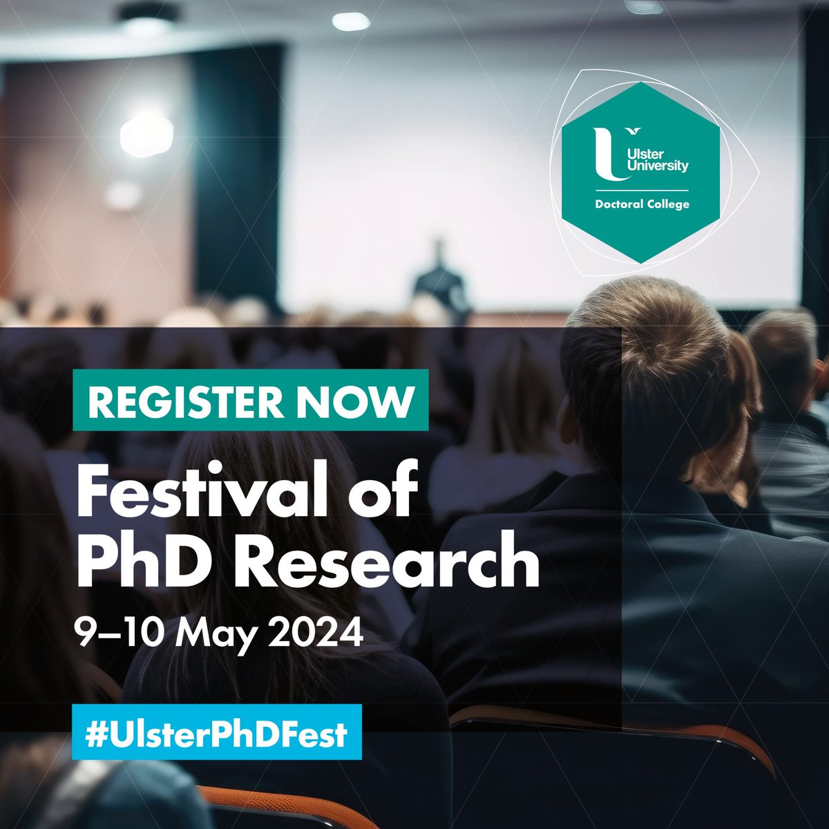 Time to register for the #UlsterPhDFest The programme is currently being finalised - 72 presentations, 50 posters, 7 practice-based outputs are scheduled across 9 & 10 May. Ulster PhD Researchers & the staff who support them can register to attend at: forms.office.com/e/HwtB5ELEGH