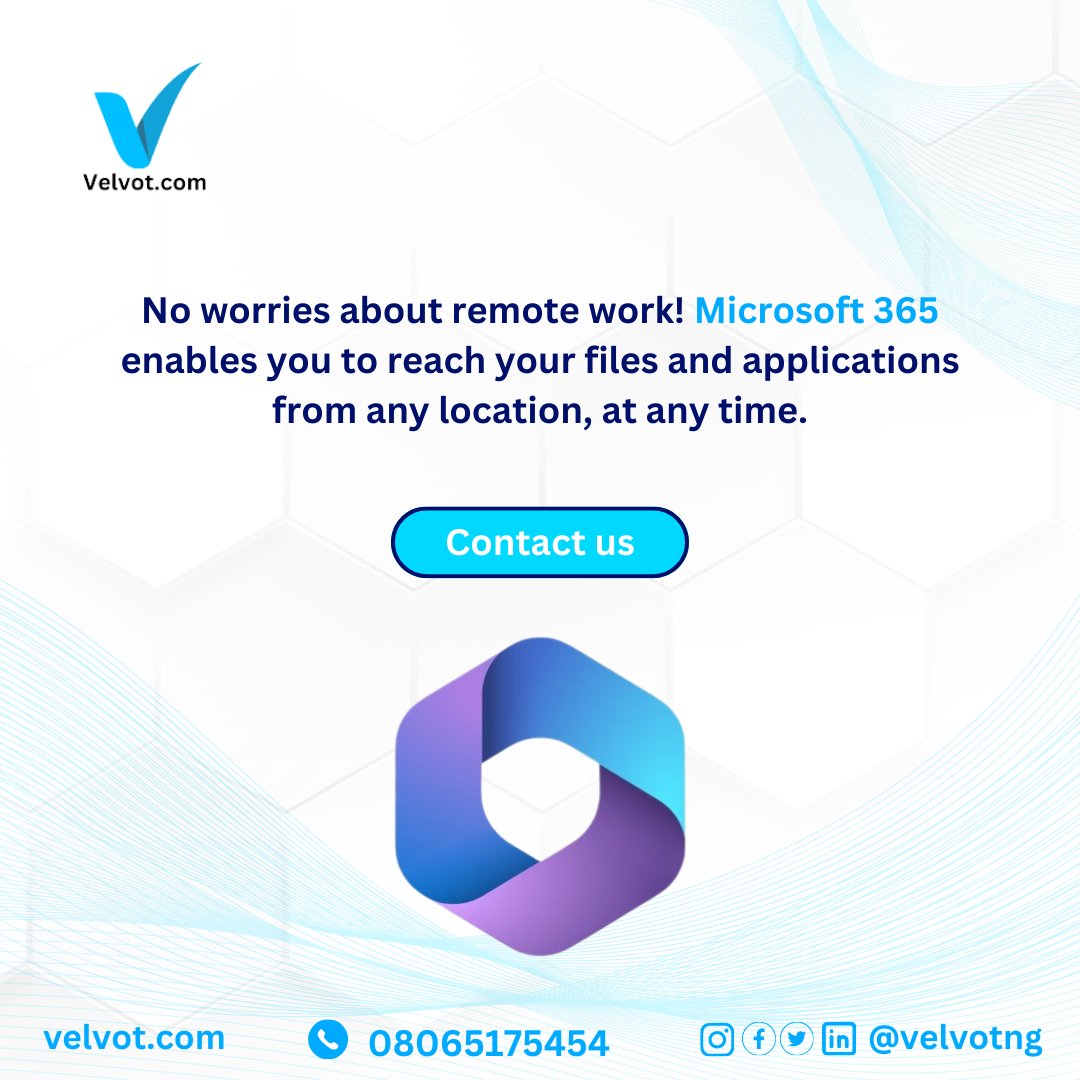 Convenience breeds ideas and ideas breeds productivity, work conveniently anywhere and have desired results. Keep documents organized, safe and closer to you with Microsoft365.

Paperless is eco-friendly, let us show you how to get started.

#velvot #microsoft365…