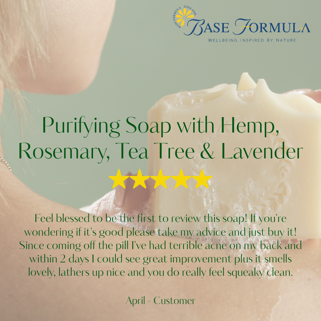 baseformula's tweet image. #HandmadeSoap with natural ingredients including Hemp, Rosemary, Tea Tree &amp;amp; Lavender. Its lovely herbal fragrance suits men and women. It can be used on all skin types but is especially beneficial for #problemskin conditions tinyurl.com/293cky2w #aromatherapy #acne #skincare