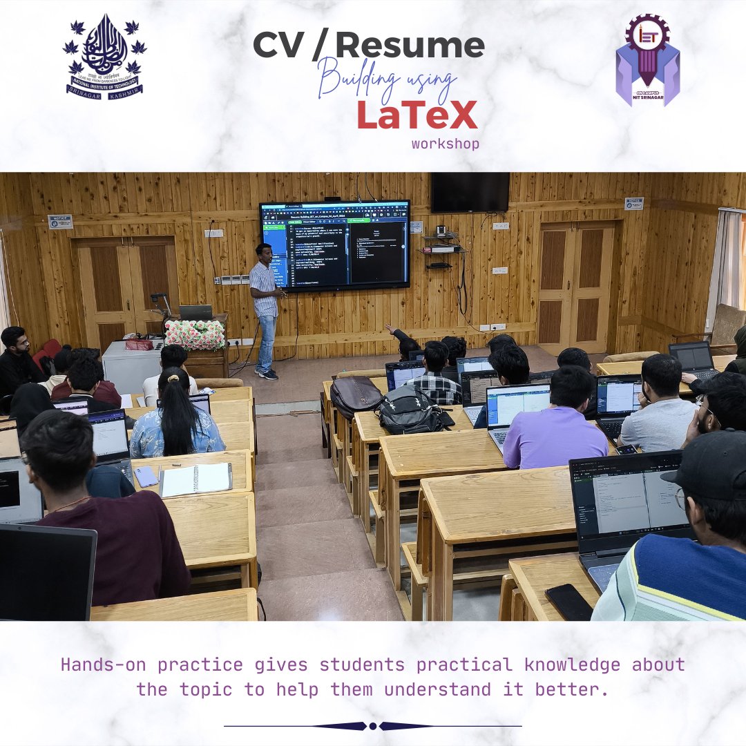 nitsriofficial's tweet image. Hosted by @IET_NITSgr, a LaTeX CV workshop equipped attendees with standout CV/resume crafting skills. Future events will offer more professional development opportunities. Appreciation goes to all involved.

#IETOnCampus #LaTeX #CVDesign #CareerGrowth