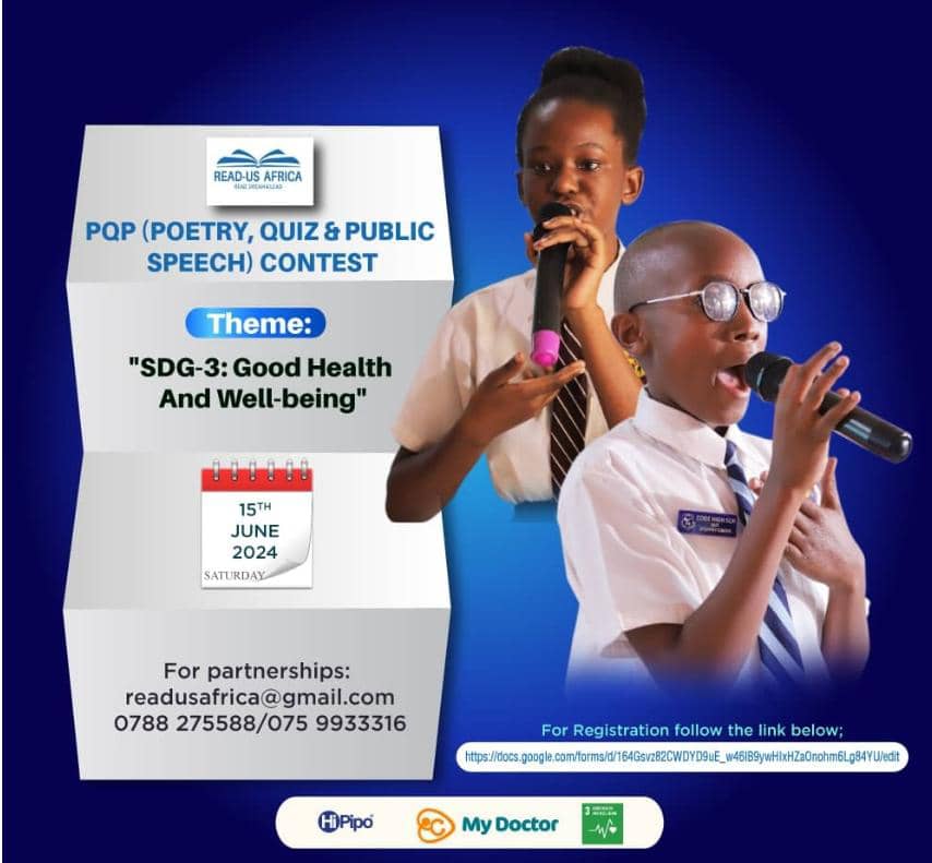 Hello Poets and Public speakers , register for the @ReadUsAfrica1 PQP contest slated on 15th June 2024 FOCUSED on advancing Sustainable Development Goal 3: Good Health & Well-being .and stand chances to win amazing prizes. docs.google.com/forms/d/164Gsv… #ARC24 #10K4Literacy