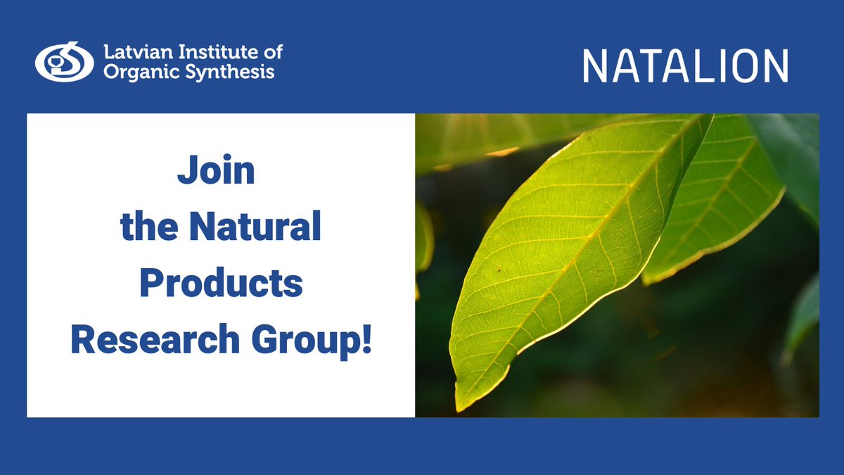 🔬 Early-stage researcher / PhD student position in the Natural Products Research group 🌿
🔗 Details & Apply: osi.lv/en/vacancies/r…
📆 Deadline: 19/05/2024
🌍 Project: natalion.osi.lv 
Let's discover together! 🌟
#joboffer #jobinscience #jobinRiga #NaturalProducts