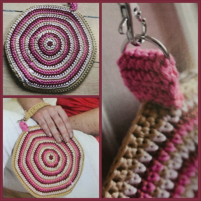 Crochet Little Circle Striped Zipped Clutch Bag Pattern ❤️🤍🩷 This will also looks lovely made in one shade too. Perfect for gifting or treating yourself, this design offers a delightful summer project that combines style with functionality. #MHHSBD #craftbizparty #earlybiz