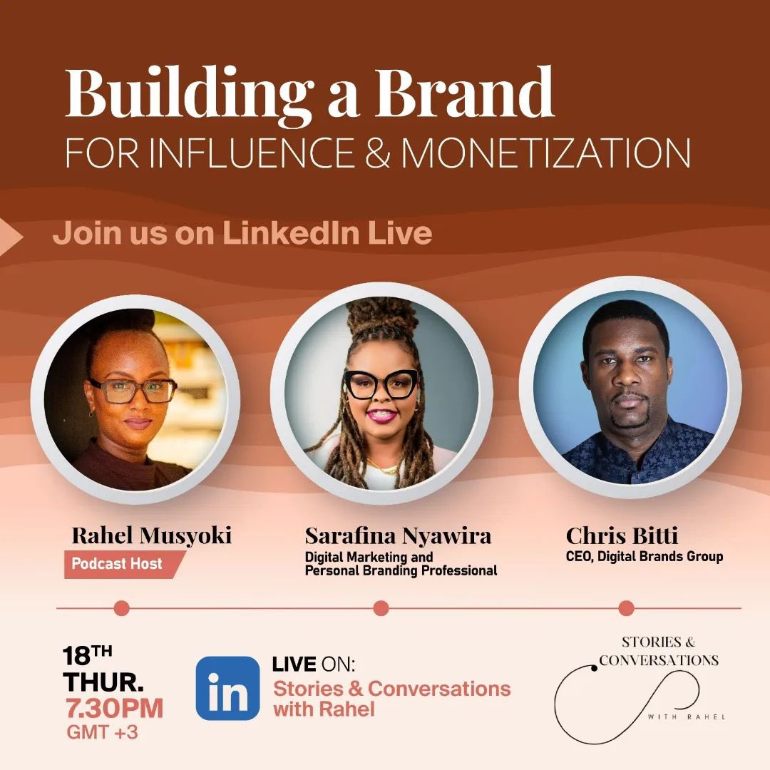 Humbled that 3.8k people tuned in to @AfricaTweetChat to listen to my sentiments on Basics of Branding last week!

This week, we continue the conversation on LinkedIn Live. How do you build a strong online brand that allows you to impact & make an income?

📆Thursday 18th, 7:30pm