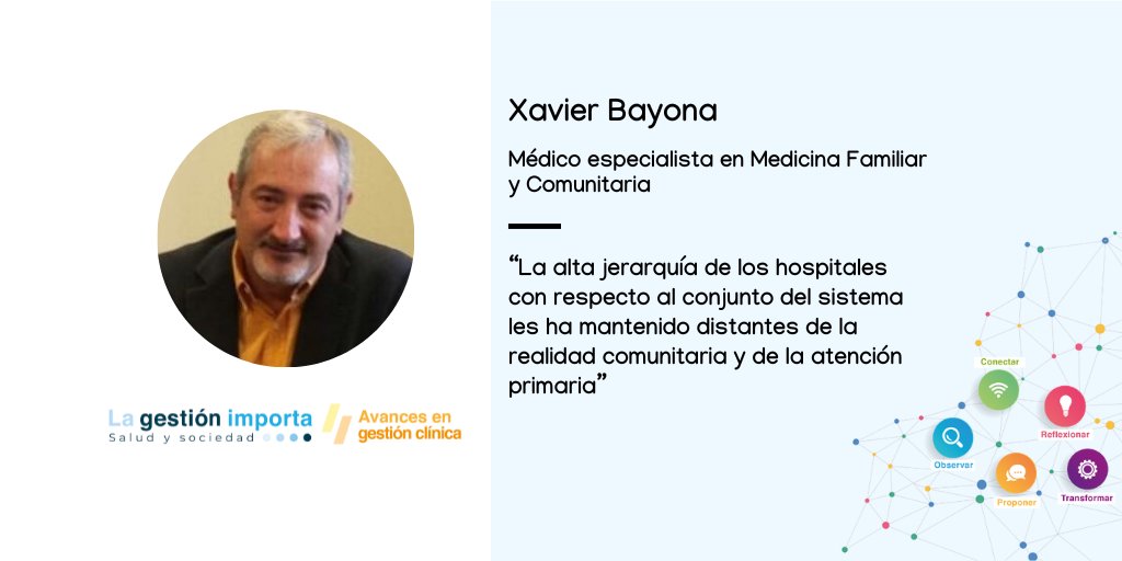 gestiosanitaria's tweet photo. "La alta jerarquía de los hospitales con respecto al conjunto del sistema les ha mantenido distantes de la realidad comunitaria y de la atención primaria"

Por @XBayona en el Observatorio #Lagestiónimporta

👉 https://t.co/Wkev3O9ryg https://t.co/Lrjuzrn9kL