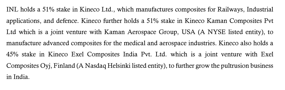 Indo-National Ltd.

A step down subsidiary Kineco Kaman composites India pvt.ltd had successfully completed delivery of 1st OMA Assembly for the Human Space Flight Mission – Gaganyaan.