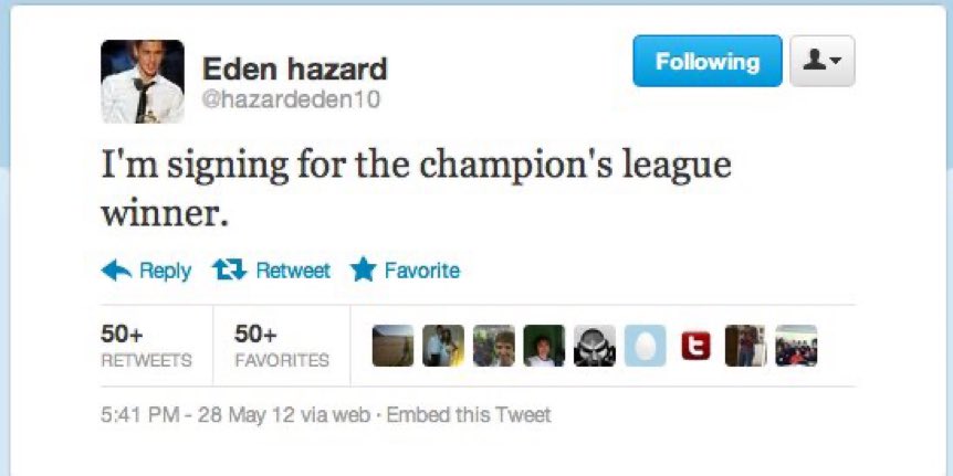 Maybe it's just me, but I always remember this Eden Hazard tweet like it was yesterday. Crazy to think he's now retired and some of our current players grew up watching and idolising him. Time flies 🔵⬇️