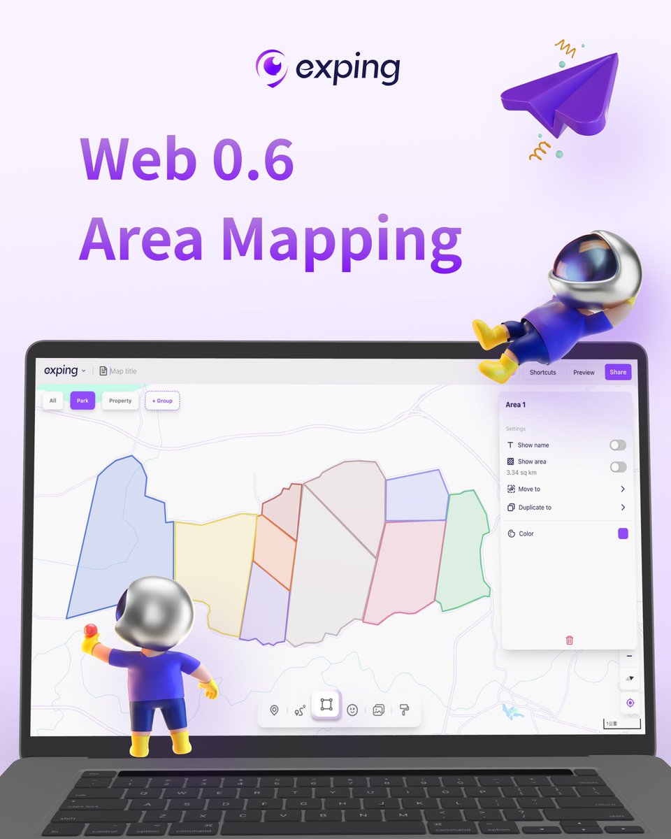 exping's tweet photo. Say hello to exping Web 0.6, bringing an exciting new feature - Area! 🗺

Creators now have the power to unleash their imagination, painting the map with a variety of shapes and sizes.

👉https://t.co/PUnFcHqCtO

#area #maparea #exping #region #map #maps #mapping #custommap https://t.co/ixOKoB00QO