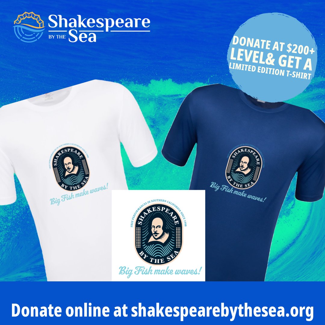 ☀️Are you ready for our 27th season of FREE performances? 🌊Dive into our Big Fish family of donors at the $200+level and snag a voucher for our limited edition T-shirt. Your support makes it possible to continue to bring bring these programs to parks all over SoCal.