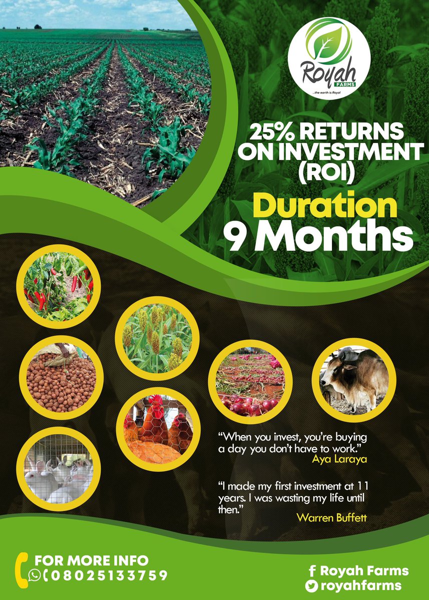 royahfarms's tweet photo. Invest smart, be financially woke! #RoyahFarms https://t.co/TU0oY7g4Jj