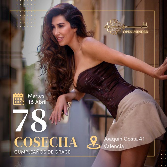 Martes 16 de Abril Celebra la COSECHA 78. Cumple de @graceopenminded  Grace, nuestra anfitriona, personifica<a href="/tag/openminded"class="tags"><span>#openminded</span></a><a href="/tag/swingerlife"class="tags"><span>#swingerlife</span></a><a href="/tag/goldentardeo"class="tags"><span>#goldentardeo</span></a>