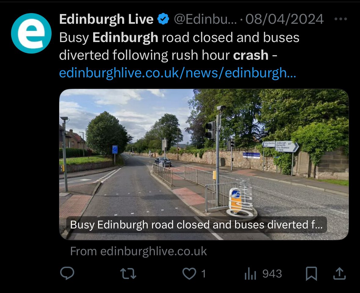 The level of #roadviolence on #Edinburgh’s streets in the past few days has been unacceptable. 🧵 1/4