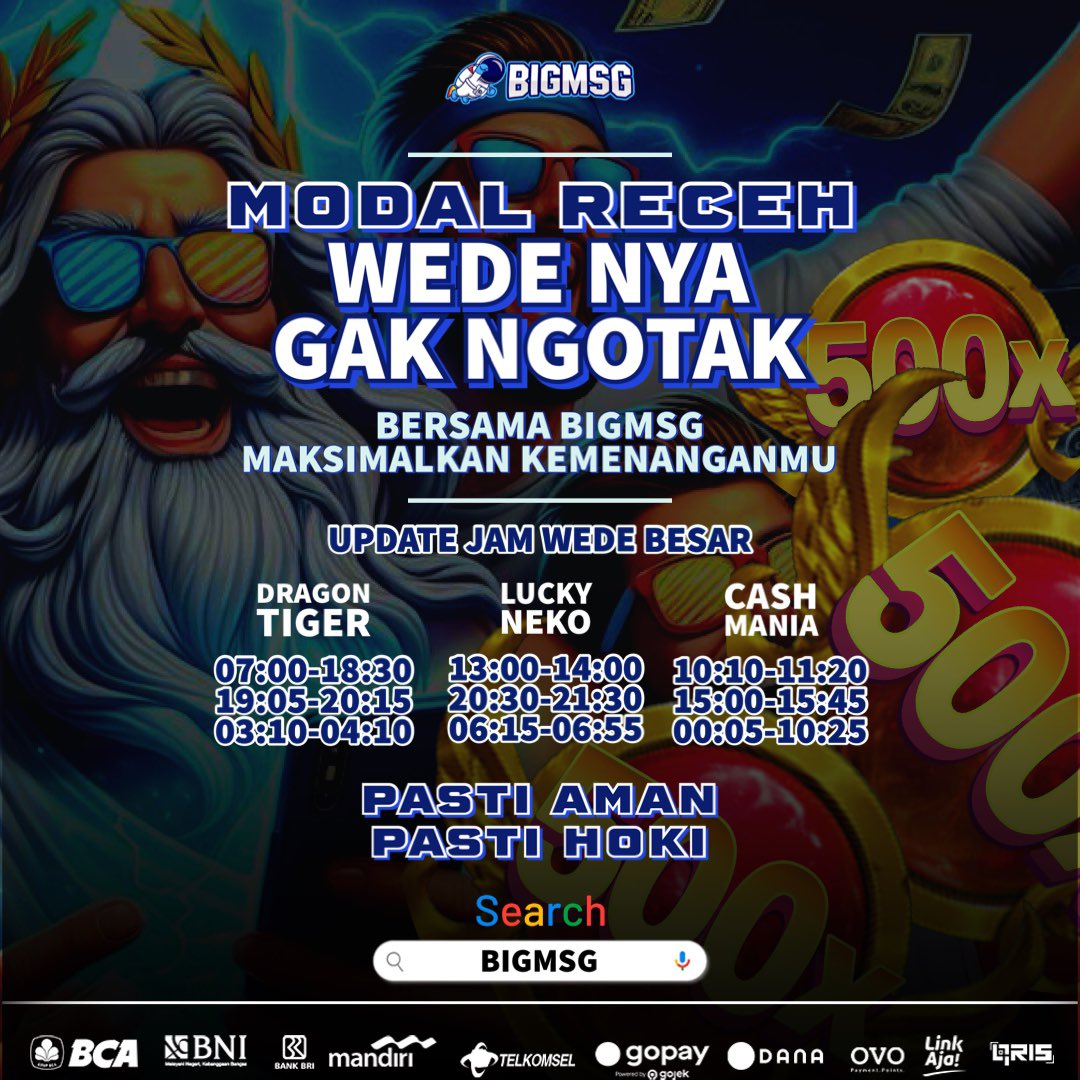 Pasti untung main di BIGMSG! 
Modal receh WEDE JUTAAN 💰

#slot #slotgacor #slotantirungkad #bigmsg
