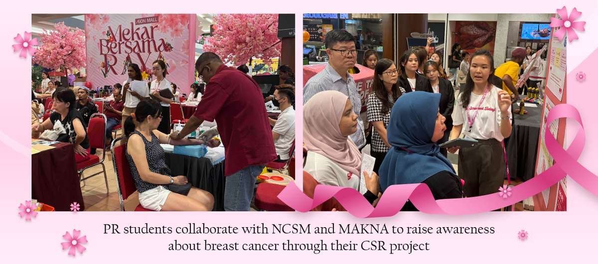 PR students collaborate with NCSM and MAKNA to raise awareness about breast cancer through their CSR project news.utar.edu.my/news/2024/Apr/…