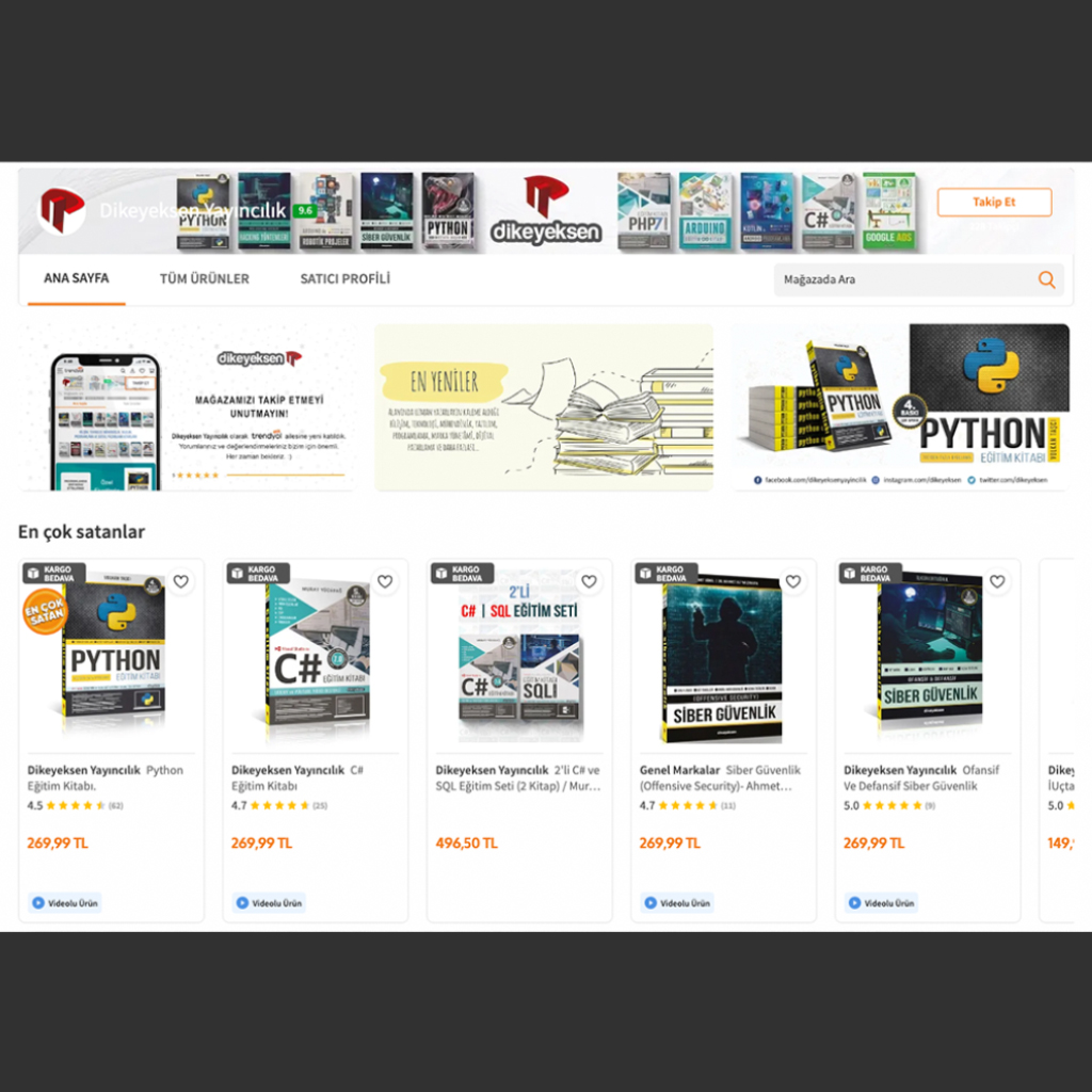 Bilişim, Teknoloji, Mühendislik, Yazılım, Programlama, Dijital Pazarlama ve Marka yönetimi kitaplarına #trendyol mağazamızdan ulaşabilirsiniz. 🙌🤩

👉 trendyol.com/magaza/dikeyek…

#kitap #yazılım #programlama #mühendislik