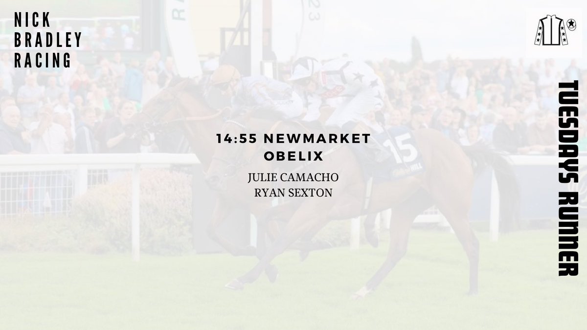 Obelix runs this afternoon at @NewmarketRace on the opening day of the Craven meeting and is our first runner for @JCamachoRacing. He’s a talented horse and we’ll be hoping he can take us to some nice places throughout the season. Good luck to his owners, Steve, Julie and the…