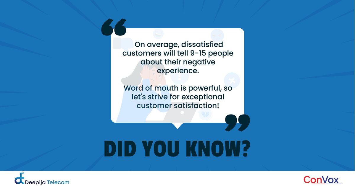 deepijatel's tweet image. Exceptional service speaks volumes! ✅

Click here tx3.in/ZzxC/#mobile# to get to know us!

#deepijatel #convox #callcentersolution #artificialintelligence #callcenter #business #technology #telecom #fact #experience