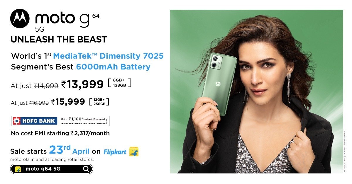 Moto g64 5g launched in india with mediatek dimensity 7025 and more