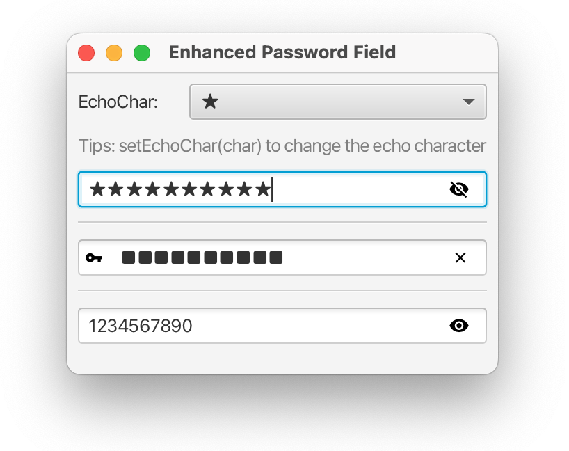 There is a new custom control in #GemsFX called 'EnhancedPasswordField', which gives you additional capabilities compared to the standard #JavaFX password field (e.g. 'show password'). @LeeWyatt_7788 #java github.com/dlsc-software-…