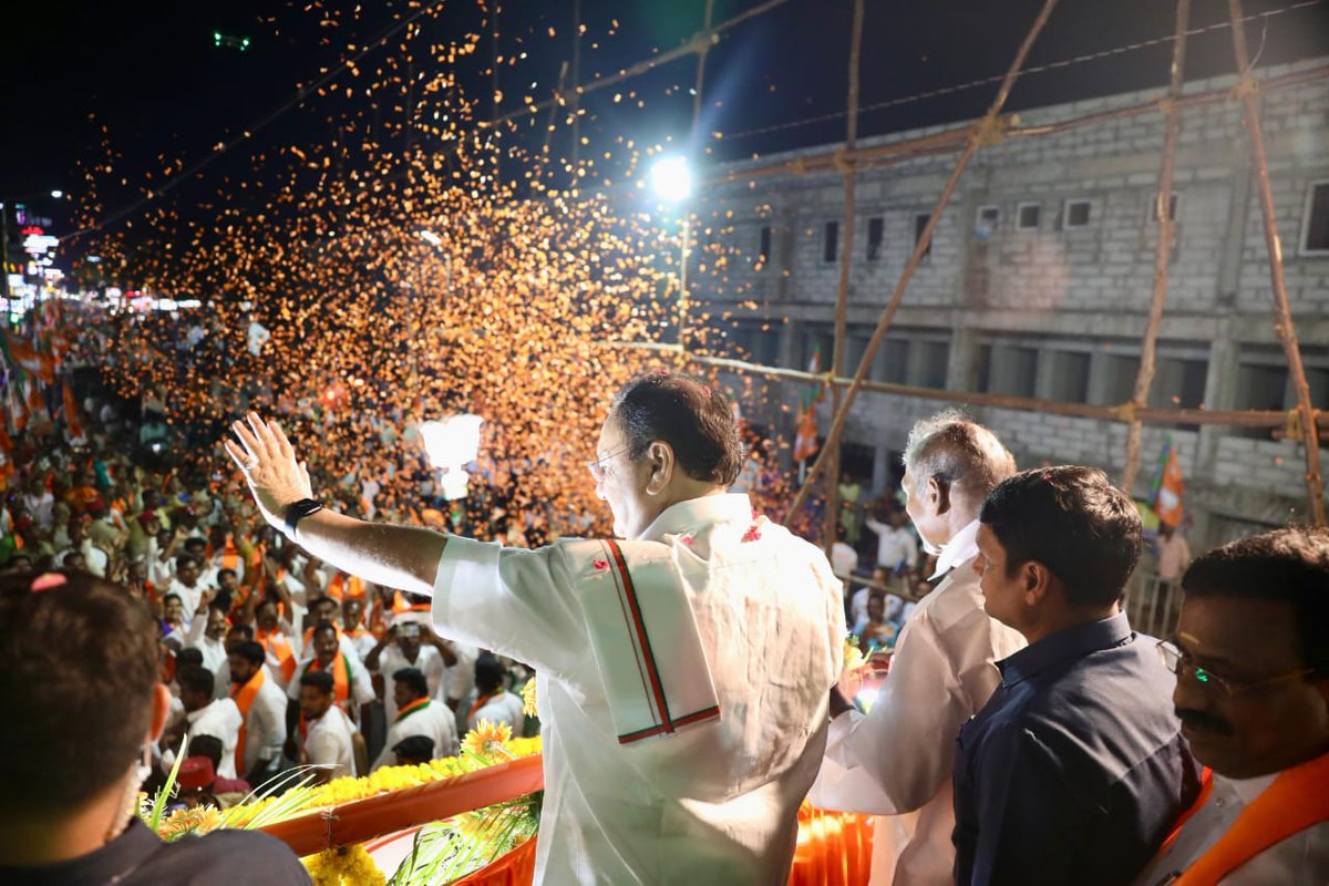 BlrNirmal's tweet photo. BJP National President Shri @JPNadda participated in the roadshow held in Puducherry in support of BJP candidate Shri Namassivayam.

The enthusiasm of the people and the Karyakartas of Puducherry is a testament to this.

@BJP4Puducherry
#ModiAgainIn2024 #PhirEkBaarModiSarkar https://t.co/DL6HzopJr8