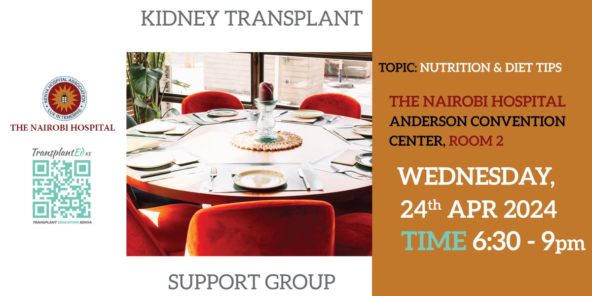 Are you navigating the complexities of a #kidney friendly diet pre or post-transplant? Join us for an interactive session where we'll explore practical diet tips to improve your kidney health 📅 24th April 2024 🕜 6:30 - 9p 📍Anderson Convention Center, Room 2 #NutritionSupport